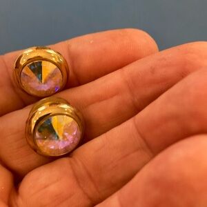 Elegant Gold and Crystal Stud Earrings